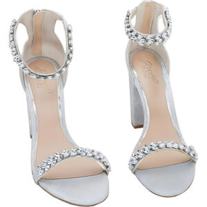 Jewel Badgley Mischka Womens Mayra Silver Glitter Size 10M